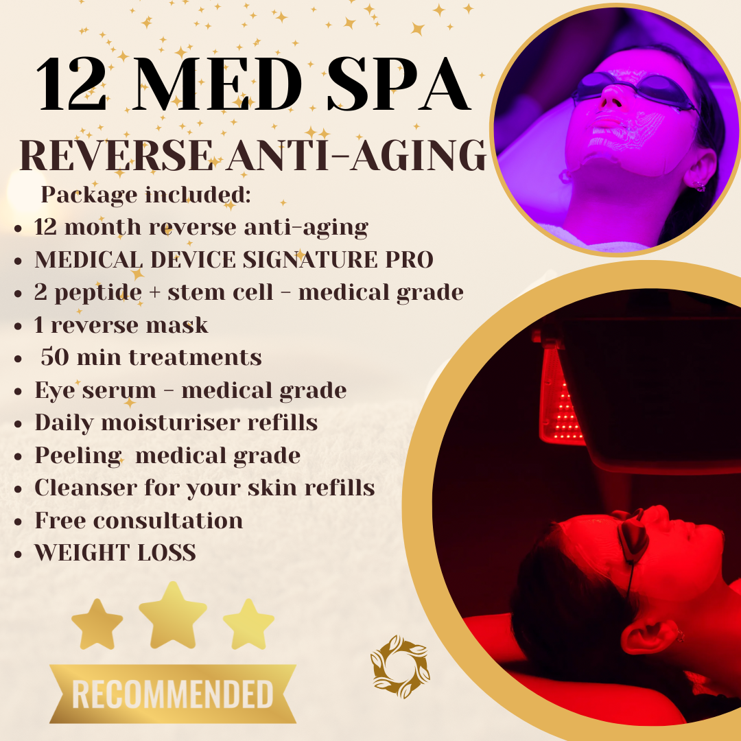 12 reverse anti aging + medical device + 2 peptide & stem cell + basic refills + weight loss